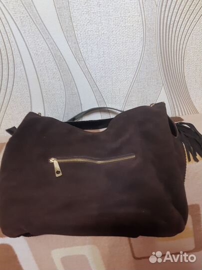 Сумка женская замшевая коричневая б/у