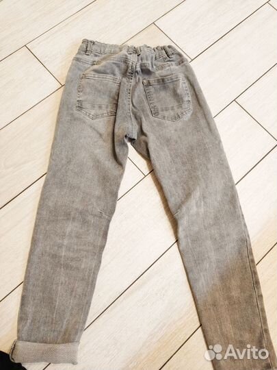 Двое джинс+толстовка тедди 134