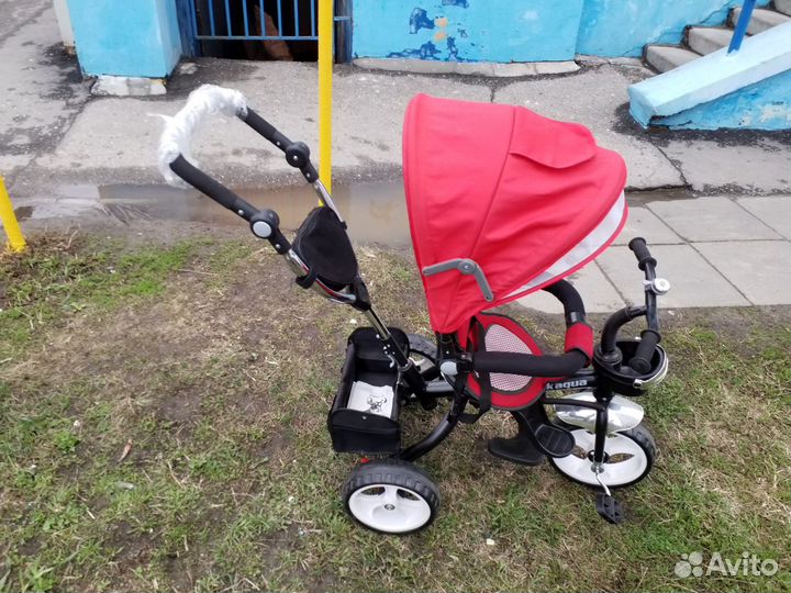 Коляска-велосипед красный новый, собран