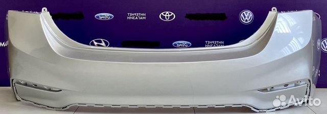 Бампер задний Hyundai Solaris 17-20 серебристый