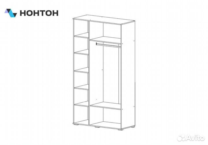 Шкаф 3-х створчатый с антресолью Норд графит