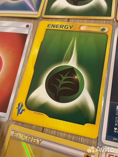 Винтажные карточки энергии Покемон