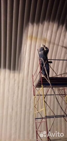 Утепление ангара пенополиуретаном ППУ напыление