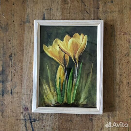 Картина акварелью, акварель, цветы