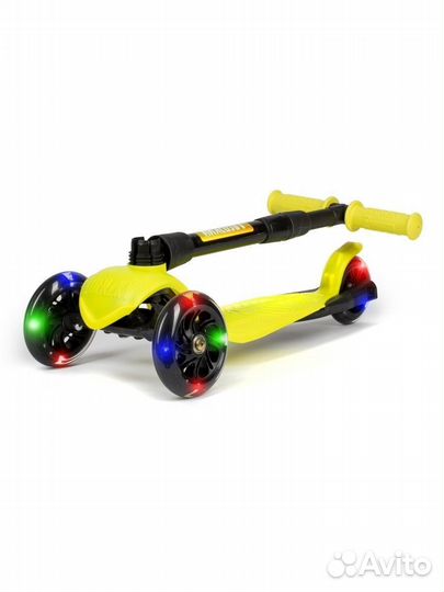Самокат детский baby (светящиеся колеса) лимонный