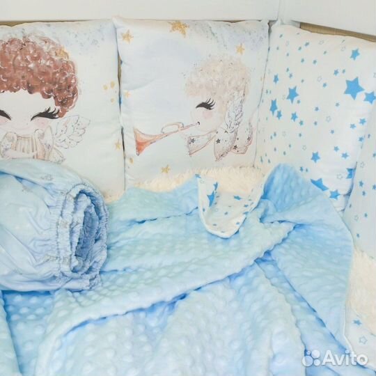 Новые Бортики, простынь и плед в детскую кроватку