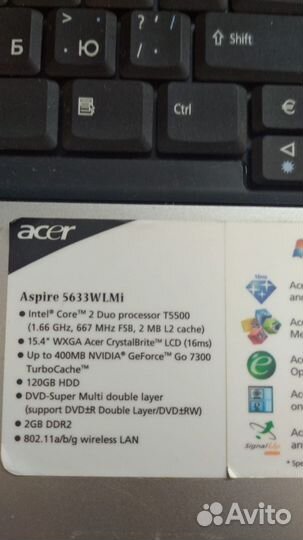 Ноутбук acer aspire 5633 WLMi