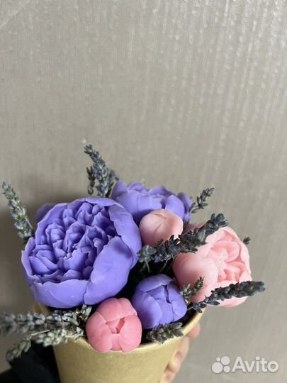 Букет из мыла, пионы