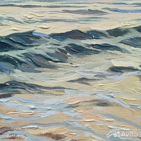 Картина маслом на холсте морской пейзаж. Картина