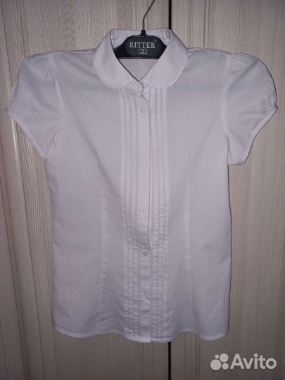 Блузка школьная с коротким рукавом размер 134