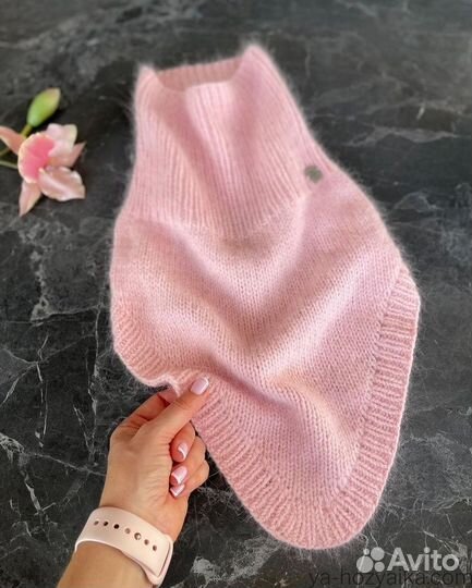 Шапка и варежки из пуха норки