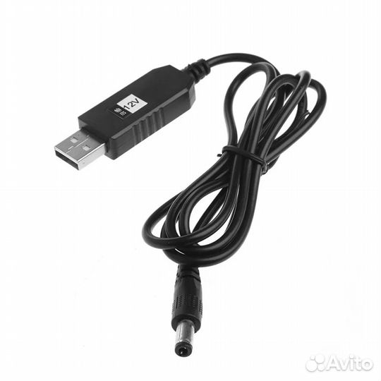 Кабель USB - A на 5.5 x 2.5мм / 12V / 0.5A
