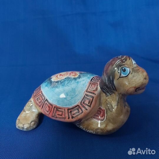 Фигурка черепахи, глина в глянцевой глазури