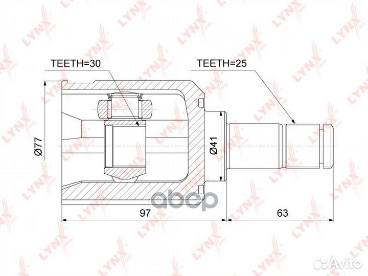 Шрус внутренний перед прав/лев CI3736 lynxauto