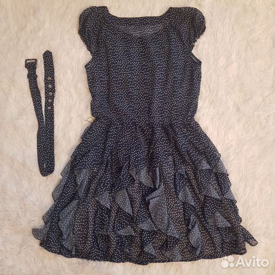 Платье женское летнее шифоновое в горох р-р 44