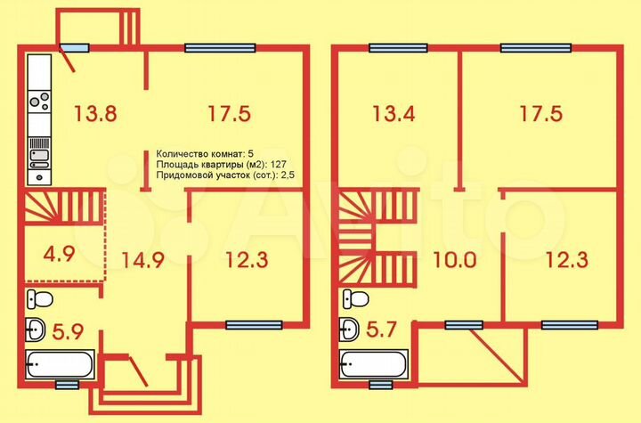 Таунхаус 127 м² на участке 2 сот.