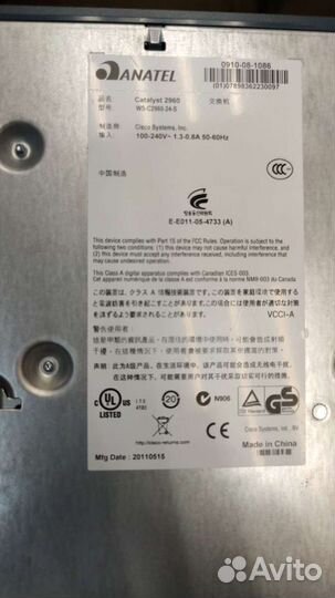 Коммутатор Cisco Catalyst 2960WS-C2960-24S