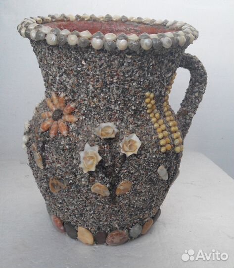 Ваза ракушки керамика высотой 20 см Ручная работа