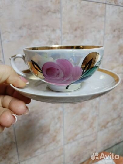 Чайная пара и молочник Агашки