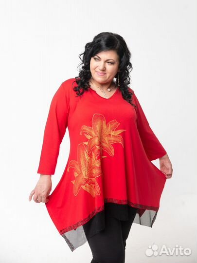 Туника трапеция большого размера р.60-72