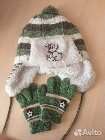 Шапочка детская и перчатки на 3 года