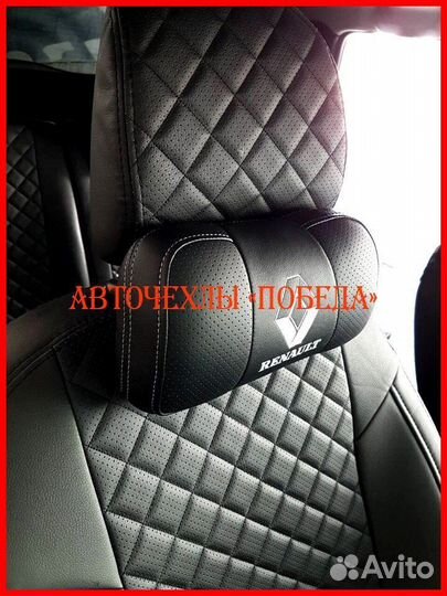 Чехлы Renault Duster 2 из экокожи чёрные Ромб