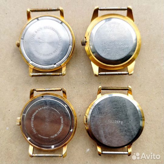 Позолоченные механические часы СССР на выбор