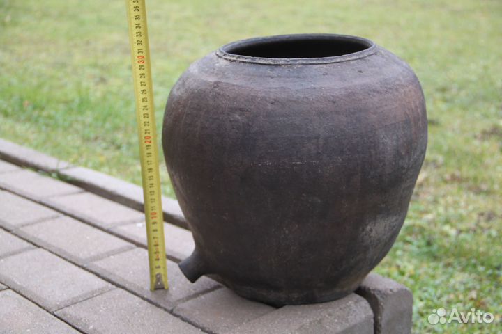 Горшок большой глиняный старинный 19 век Посуда №3