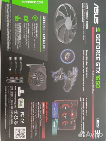 Видеокарта asus GeForce GTX 1650 4GB