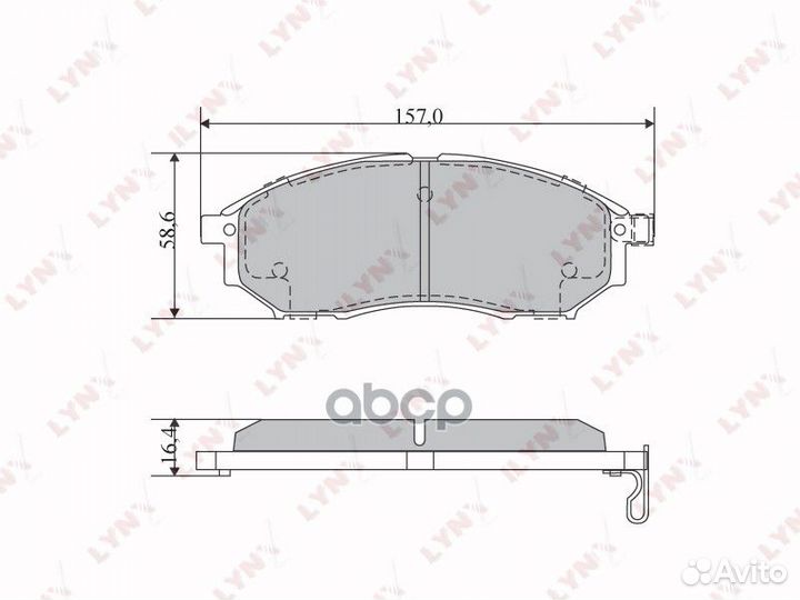 Колодки тормозные дисковые перед 1,901 BD57