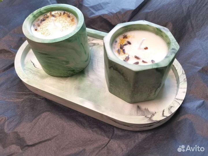 Ароматическая свеча ручной работы,подарочный набор