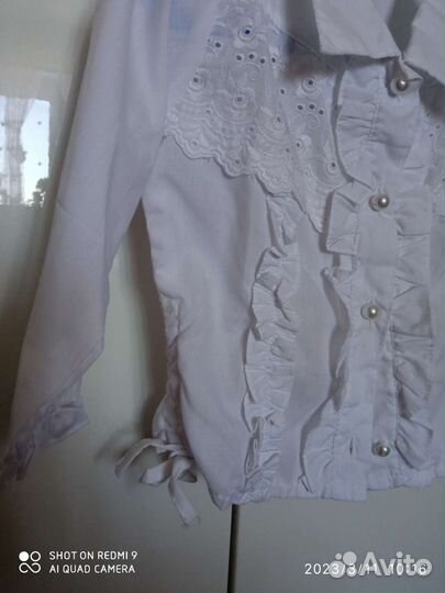 Белая блузка детская хлопок новая