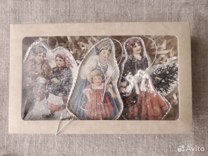 Елочные игрушки Дрезденский картонаж.Винтаж СССР