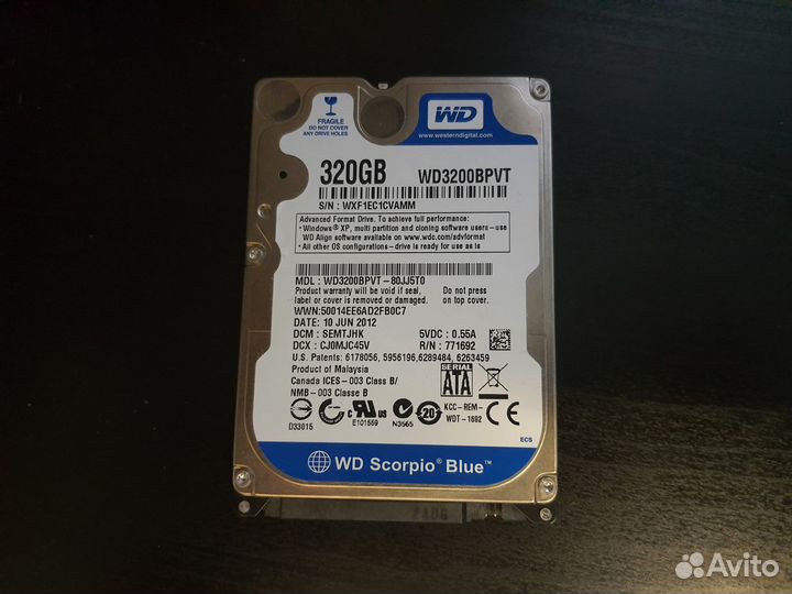 Жесткий диск для ноутбука, WD 320Gb 2.5