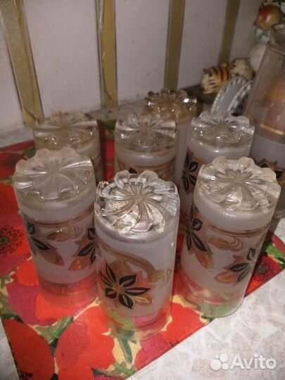 Набор Кувшин - 2 штуки + 8 стаканов, стекло, новые