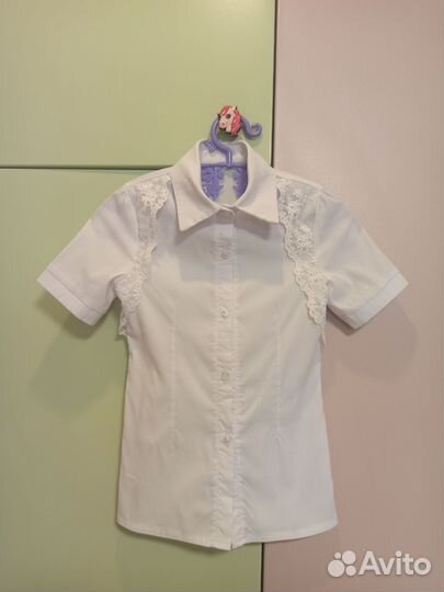 Рубашка белая школьная 122-128