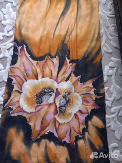 Шарф натуральный шелк ручная работа