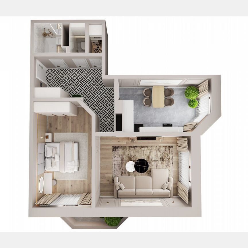 2-к. квартира, 74,7 м², 7/15 эт.