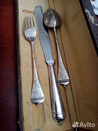 Серебро 84проба Вилка Ложка Нож