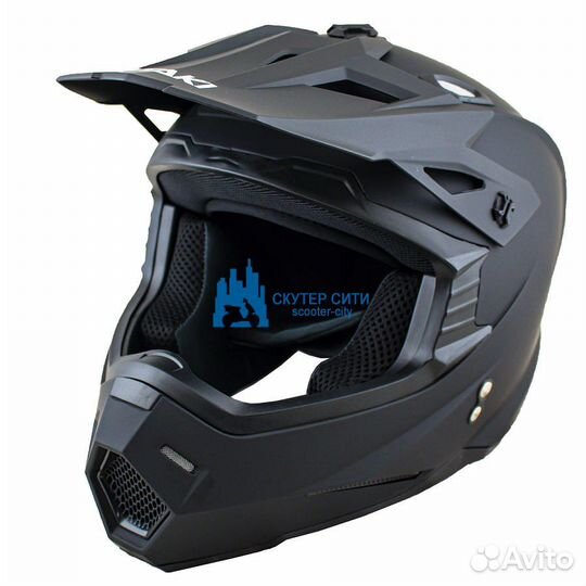 Шлем кроссовый ataki JK801 Solid черный матовый р