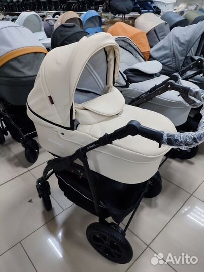Коляска verdi 3 в 1. Соник плюс. Экокожа. Беж