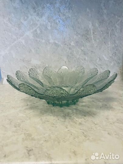 Ваза для фруктов зеленое стекло
