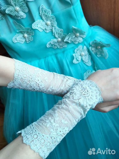 Платье на выпускной в детском саду 122р бирюза