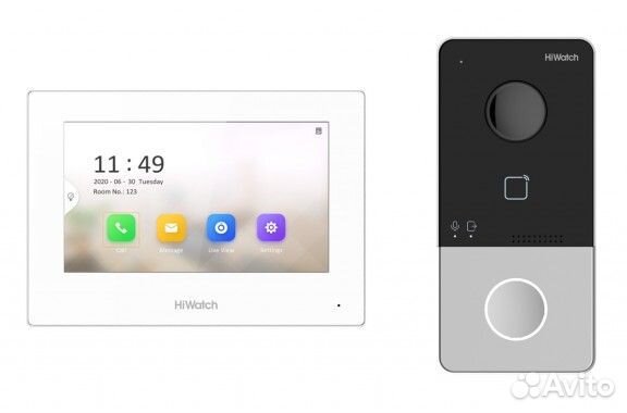 Комплект IP домофон hiwatch DS-D100ikwf (wi-fi)