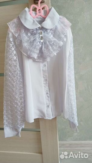 Блузка школьная нарядная 134-140