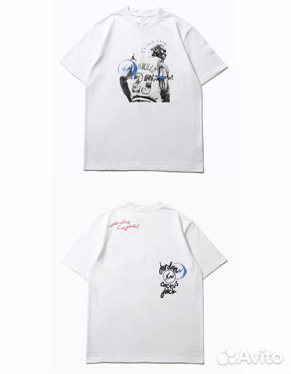 Футболка Travis Scott x Nike Air Jordan tee белая