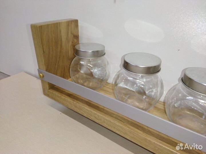 Полка под специи на кухню лофт 600мм