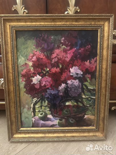 Картина масло этюд цветы лето подарок