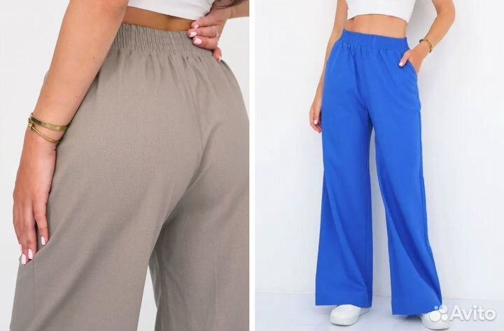 Брюки палаццо лен широкие летние. Новые