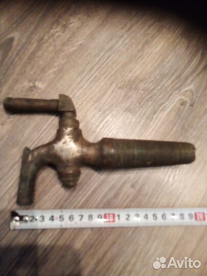 Кран старинный, латунный